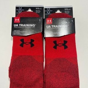 Under Armour Training Unrivaled Crew Socks 2 Pair Red Size Medium (4-8)